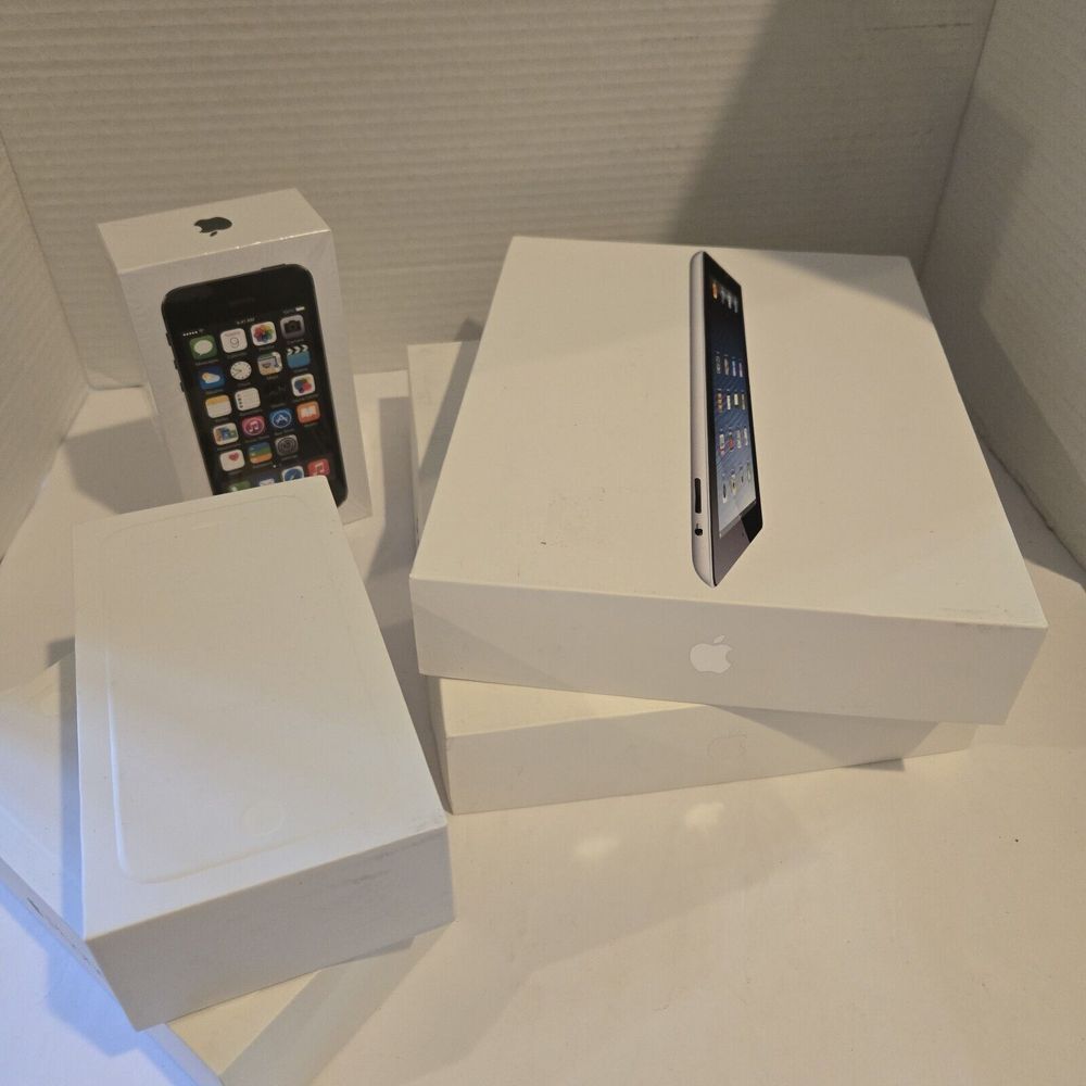 5 Apple IPhone & Ipad EMPTY BOXES! 16gb 32gn Space Gray 5s & 6 Read